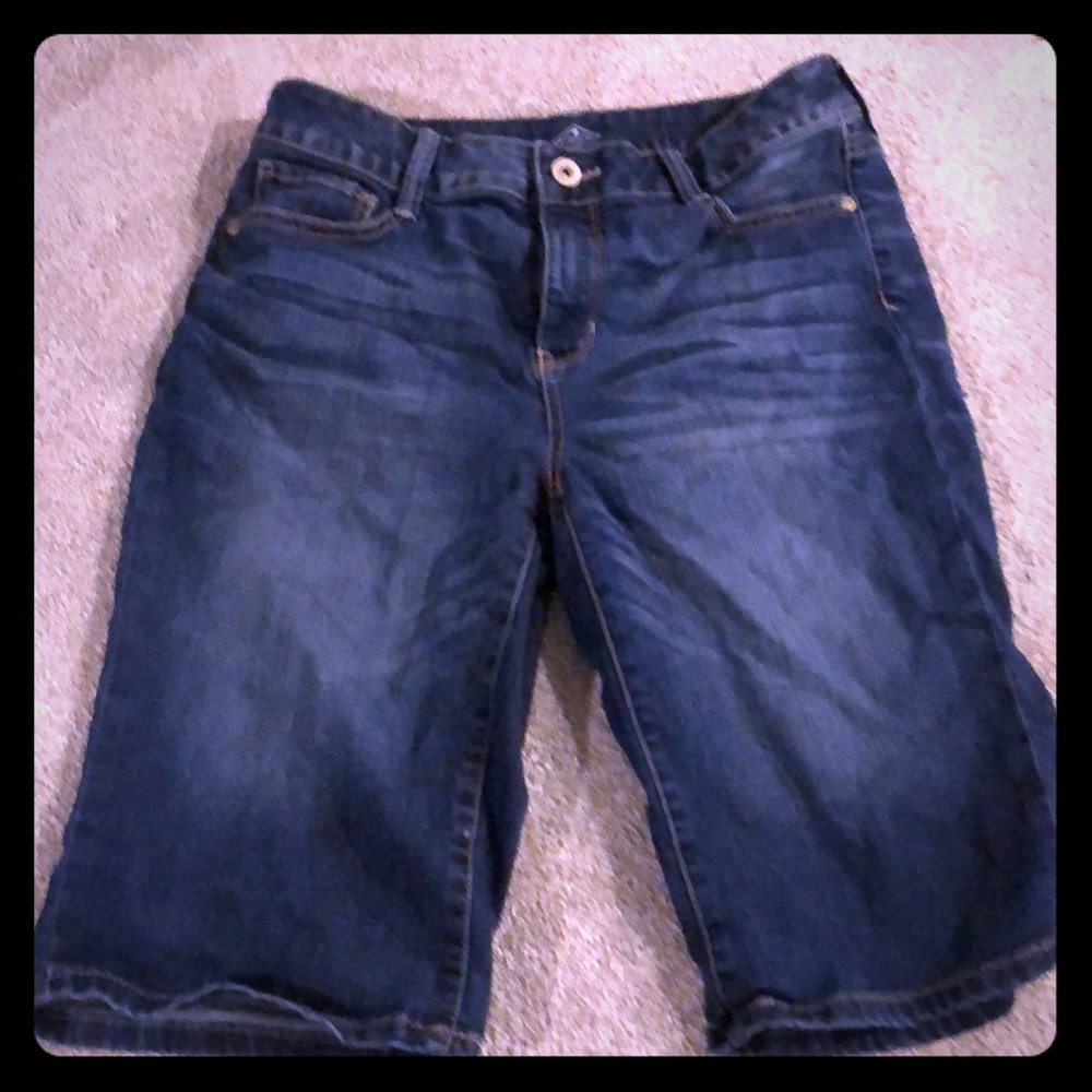 St. John’s bay. Bermuda shorts. Medium wash.